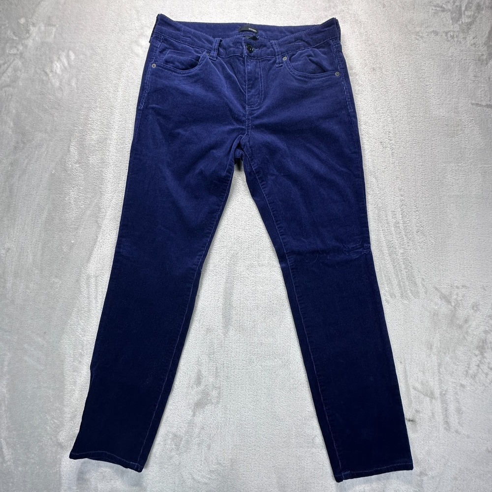 Edyson Hampton Skinny Pants Womens 29P Blue Cotton Corduroy Stretch Flat Front